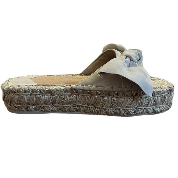 J/Slides NYC Women’s Silver Metallic Espadrilles Leather Slides Women’s Size 7 - Picture 9 of 14